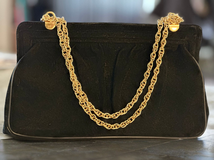 Handbag, Koret Black Velvet Bag