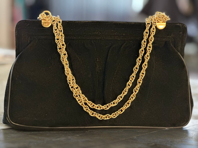 Handbag, Koret Black Velvet Bag