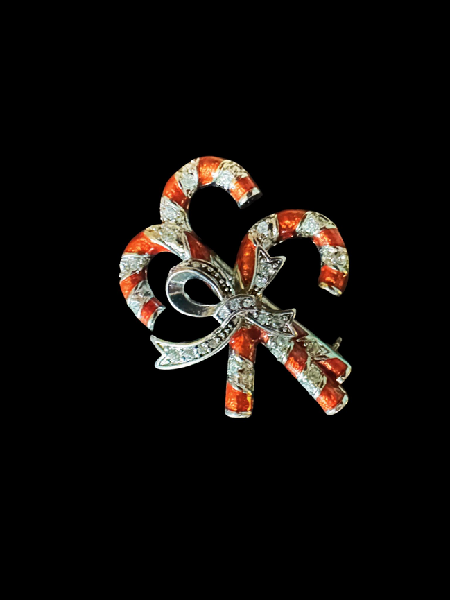 Jewelry, Monet Candy Cane Holiday Christmas Brooch