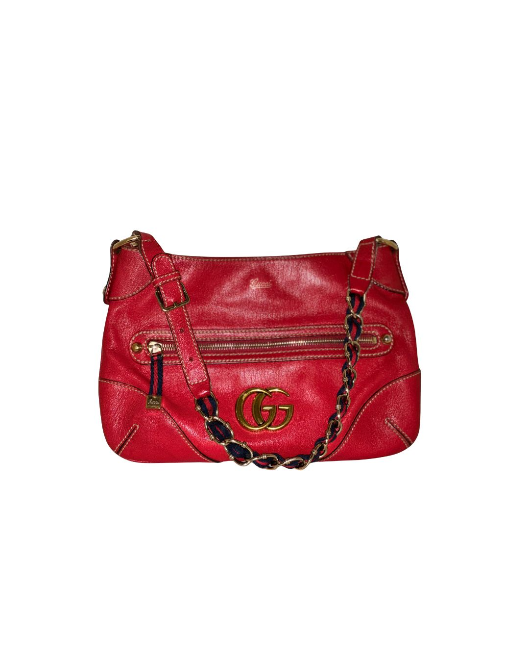 Handbag, Gucci Red Leather Shoulder Bag