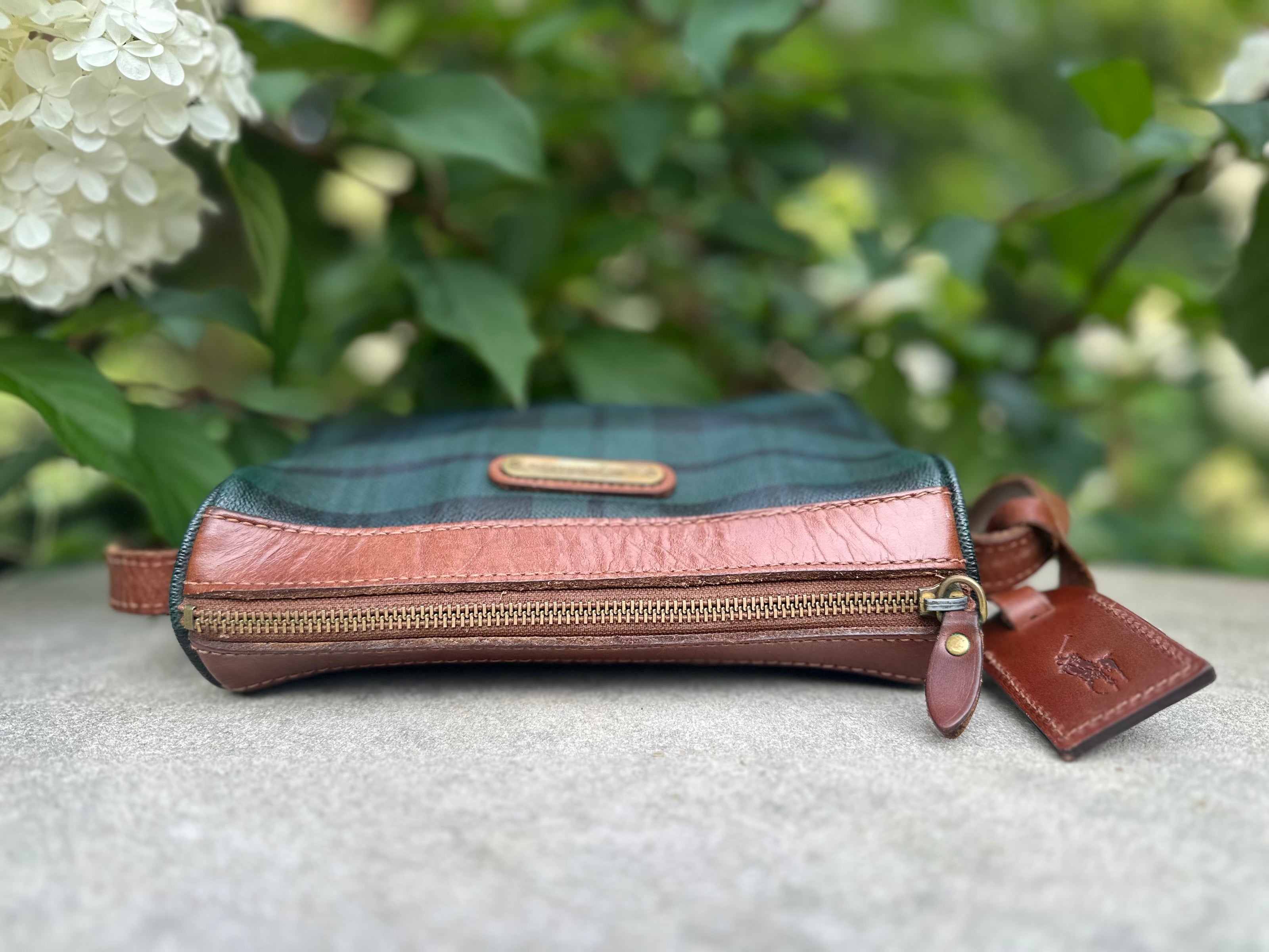 Handbag, Ralph Lauren black watch tartan crossbody bag