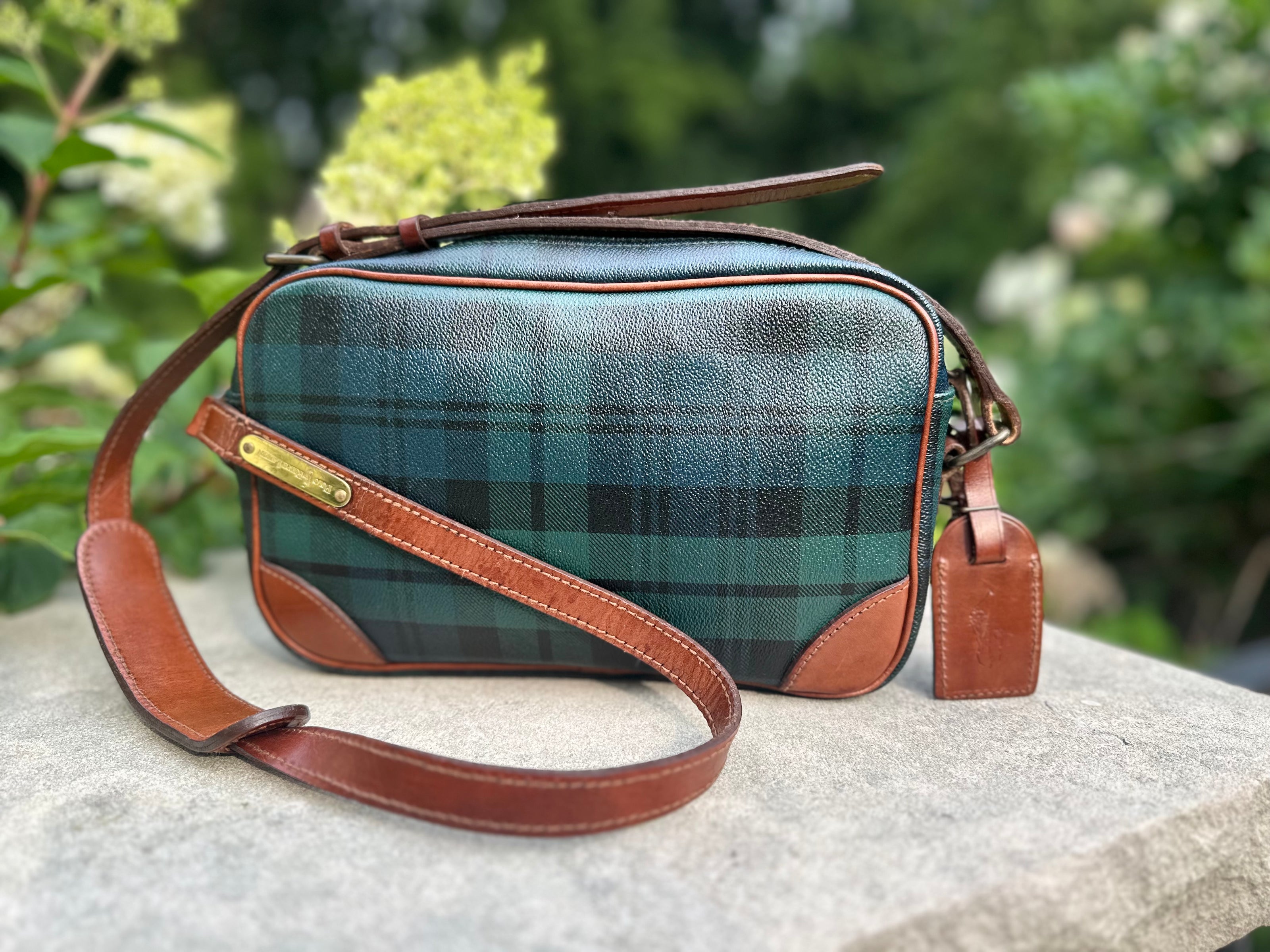 Handbag, Ralph Lauren crossbody black watch tartan bag