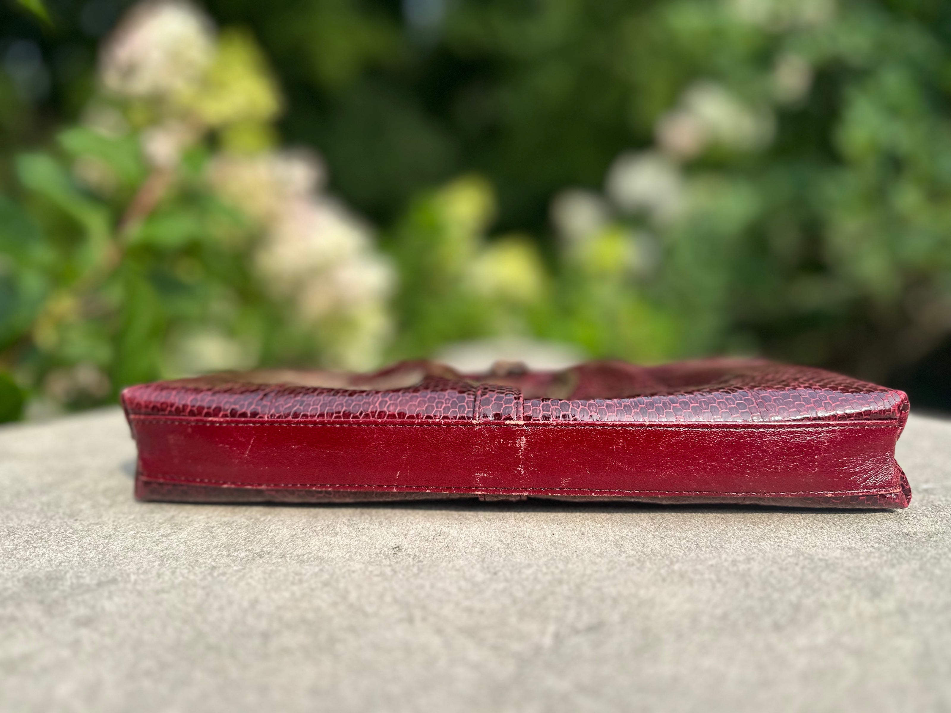 Handbag, Koret leather burgundy bag