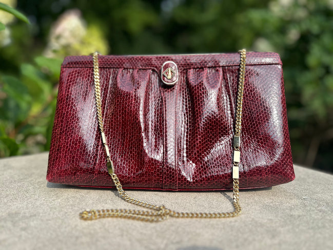 Handbag, Koret leather burgundy bag