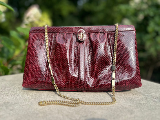 Handbag, Koret leather burgundy bag