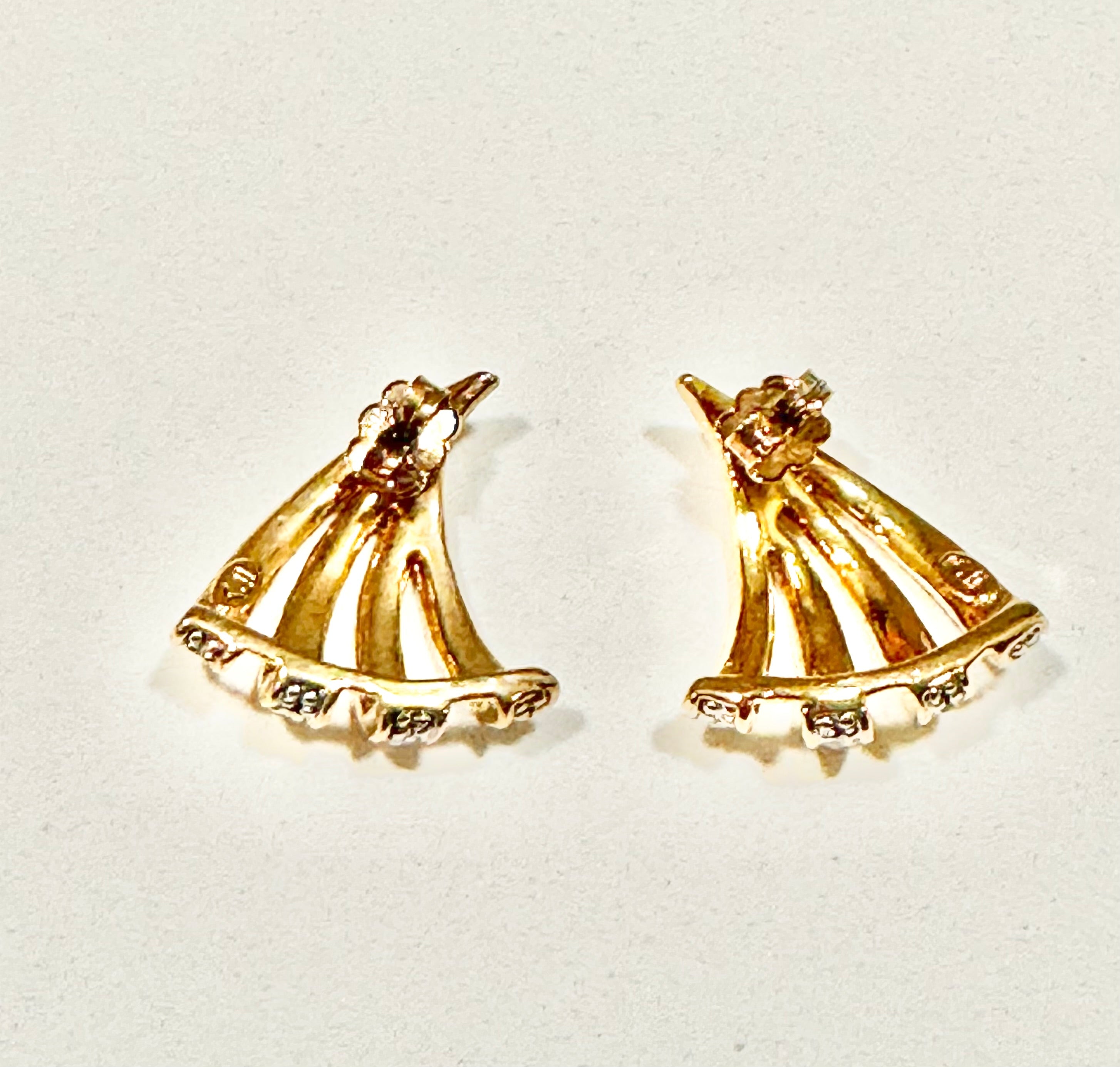 Jewelry, Kenneth Jay Lane (KJL) Fan-shaped Rhinestone Earrings