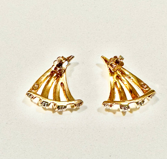 Jewelry, Kenneth Jay Lane (KJL) Fan-shaped Rhinestone Earrings