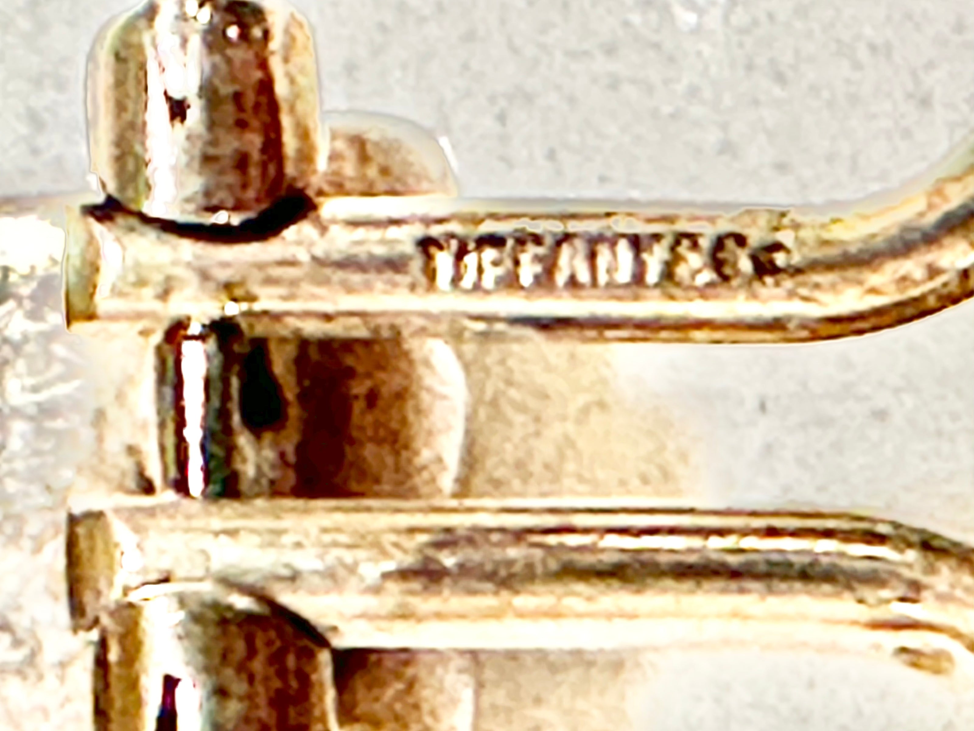 Jewelry, Tiffany Yellow Gold and Sterling Silver Earrings