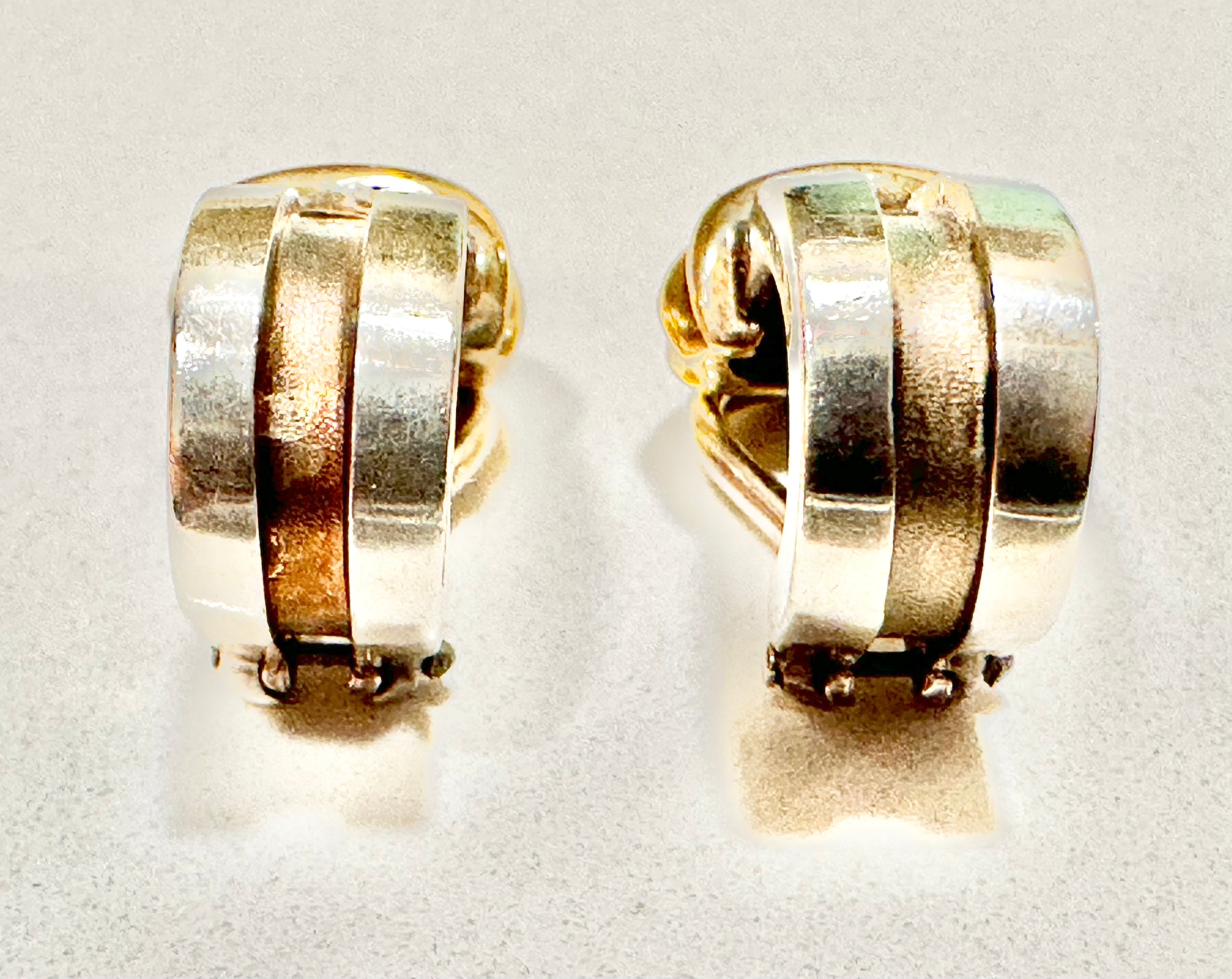 Jewelry, Tiffany Yellow Gold and Sterling Silver Earrings