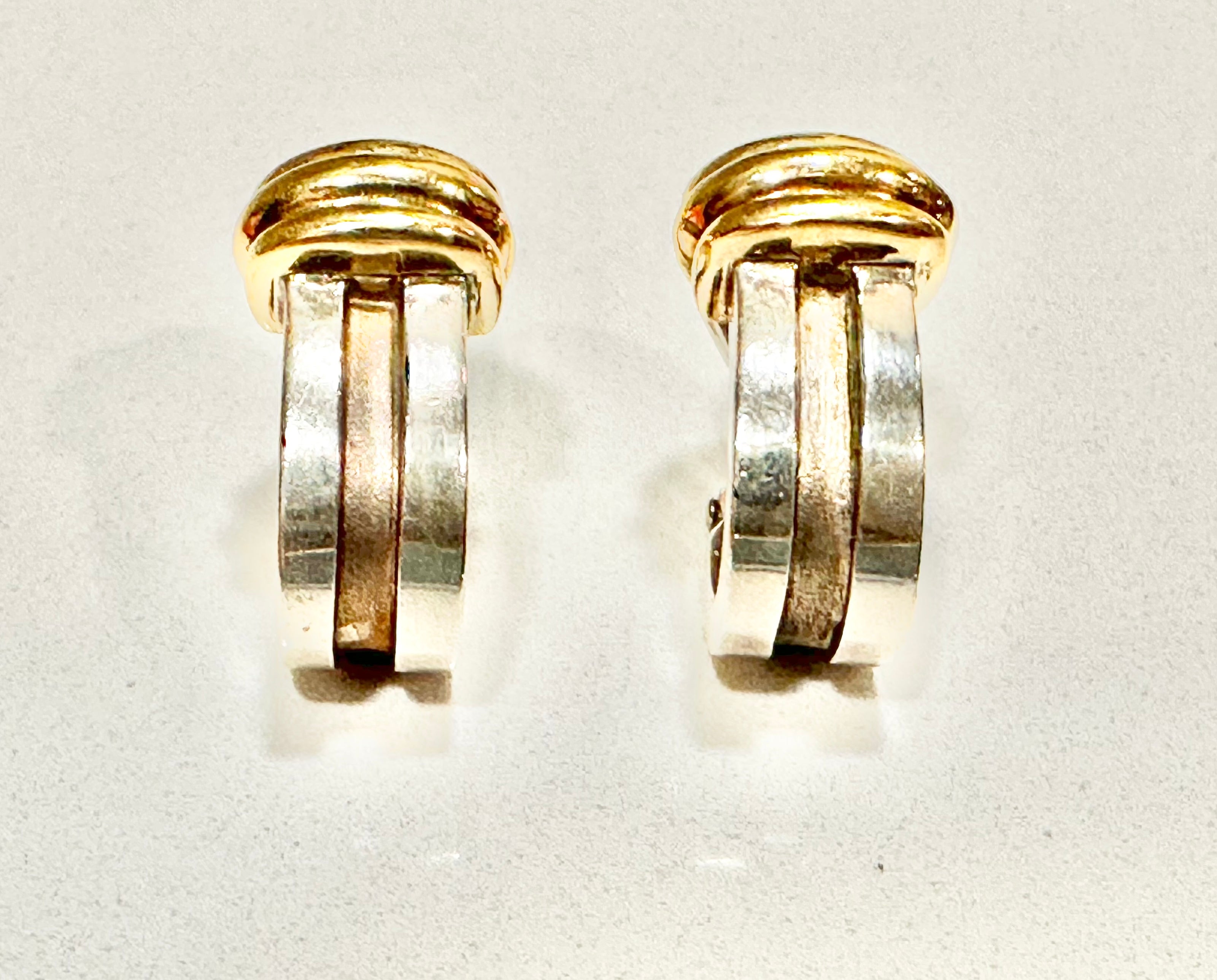 Jewelry, Tiffany Yellow Gold and Sterling Silver Earrings