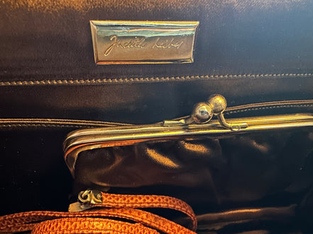 Handbag, Judith Leiber tri-color snakeskin bag