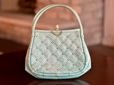 Handbag, Vintage Koret Powder Blue with Coin Purse