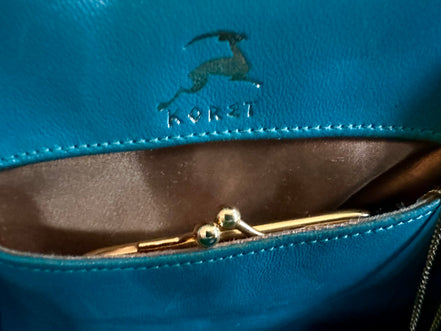 Handbag, Vintage Koret Powder Blue with Coin Purse