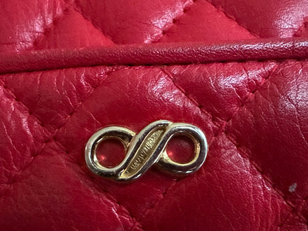 Handbag, Vintage Koret Red Quilted Shoulder Bag