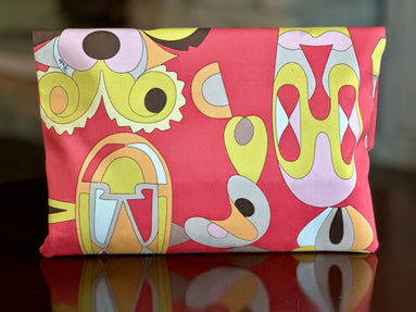 Handbag, Vintage Emilio Pucci Coral Abstract Foldover Bag/Clutch
